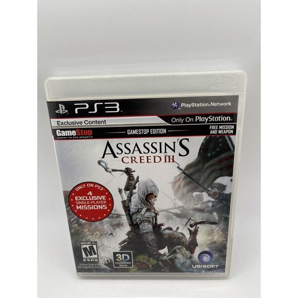 Assassin's Creed 3 III (PS3 Sony PlayStation 3, 2012) GameStop CIB - Tested - Picture 1 of 8